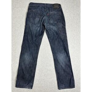 Levis 514 Jeans Mens 34x34 Blue Denim Slim Straight Workwear Utility Pockets